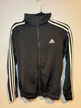 adidas Track Jacket Women’s Black/White Striped Full Zip M 2XOT